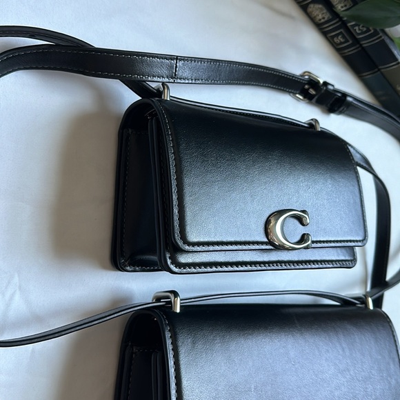 Coach Black Crossbody Bags with Silver Detail - Picture 4 of 15